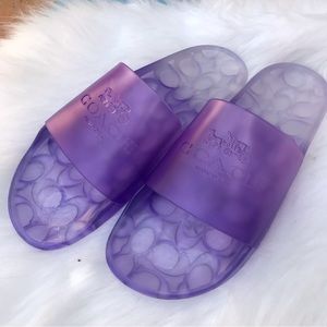 Womens NWOB Coach Ulyssa purple ombré jelly style slides. Sz 10